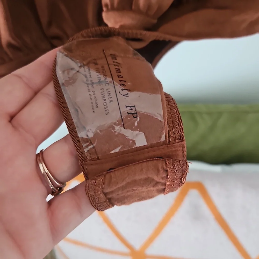 Free People Brown Long Sleeve Bodysuit